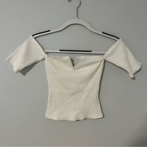 White off the shoulder crop top
